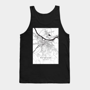 Belgrade Serbia City Map Tank Top